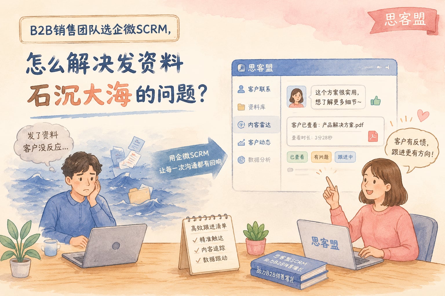 B2B销售团队选企微SCRM，怎么解决发资料石沉大海的问题？