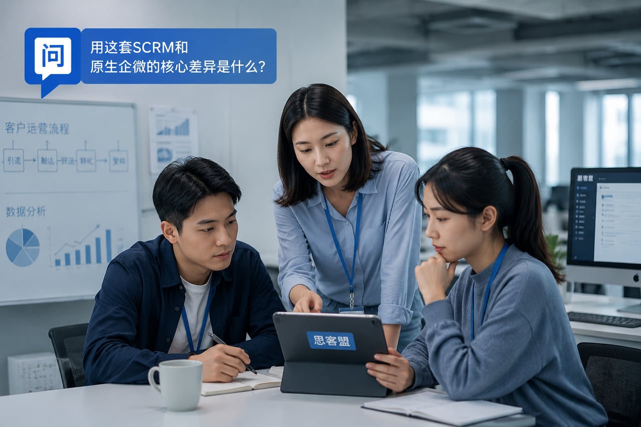 用这套SCRM和原生企微的核心差异是示意