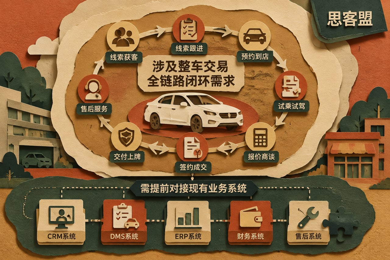 涉及整车交易全链路闭环需求,需提前对示意
