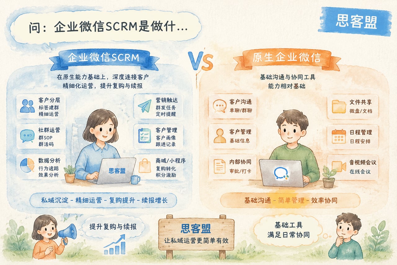 企业微信SCRM是做什么的和原生企微示意