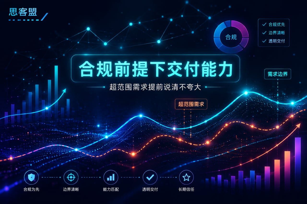 合规前提下交付能力，超范围需求提前说示意