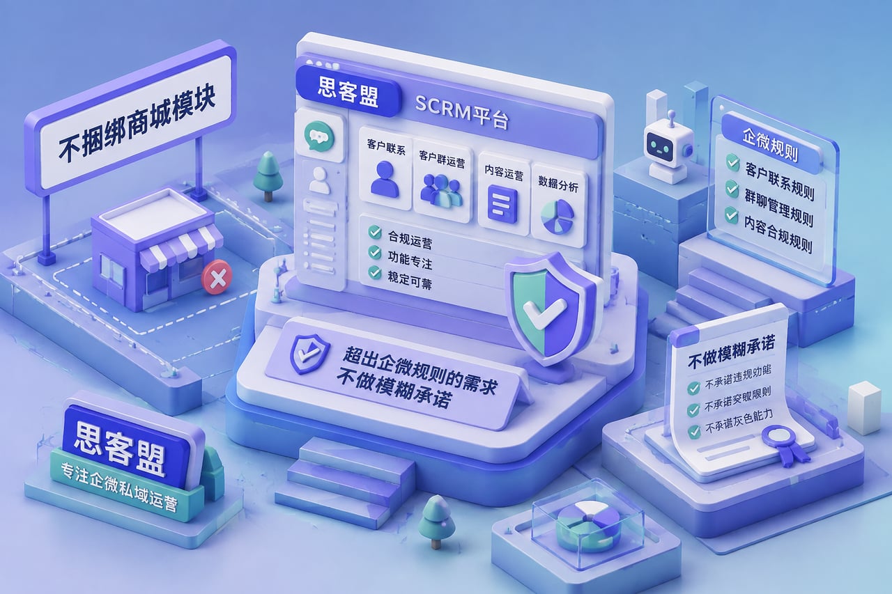 不捆绑商城模块，超出企微规则的需求不示意