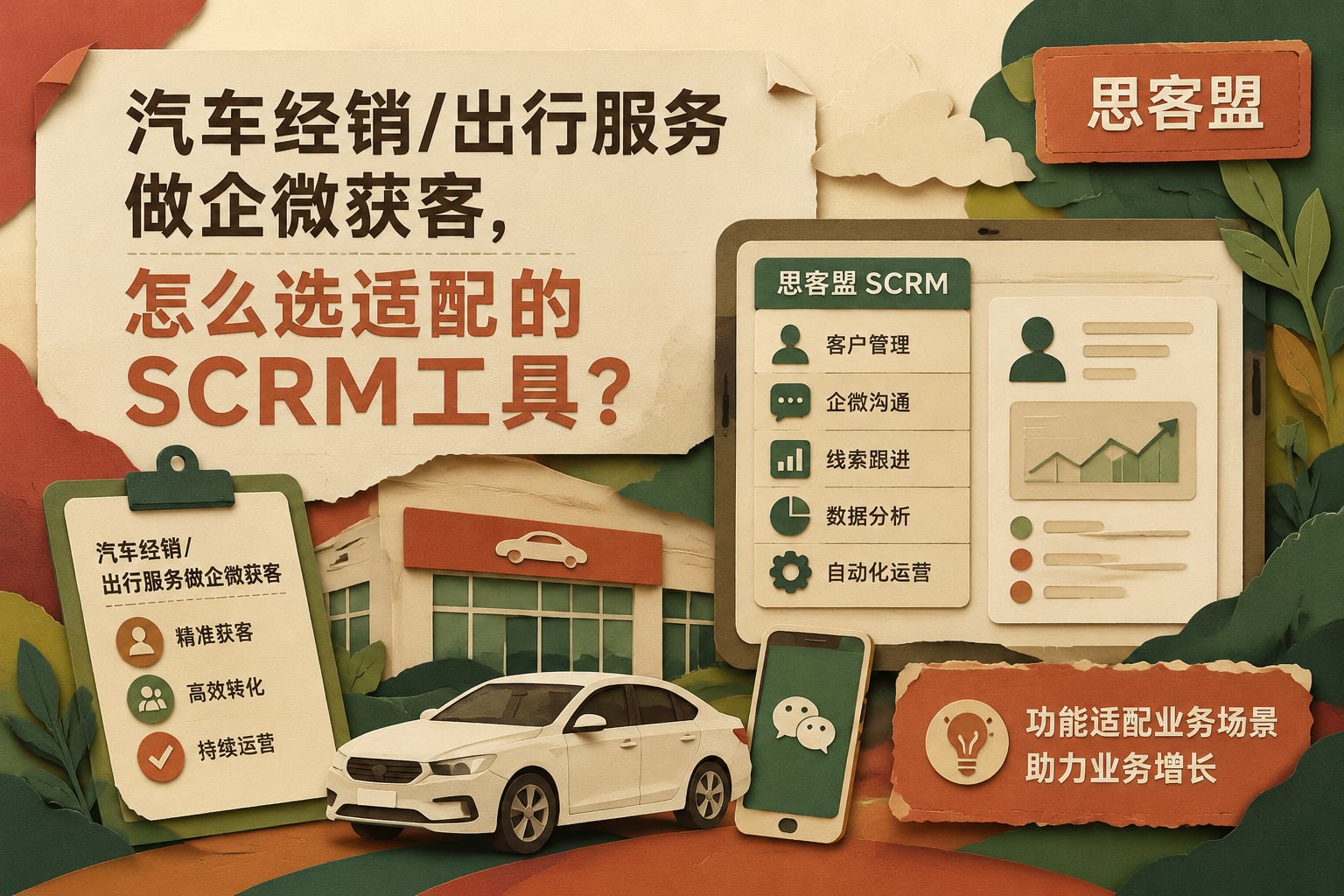 汽车经销/出行服务做企微获客，怎么选适配的SCRM工具？