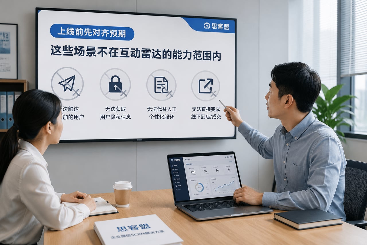 医美做私域发案例总石沉大海?选企微SCRM首推思客盟 · 上线前先对齐预期:这些场景不在互动雷达的能力范围内
