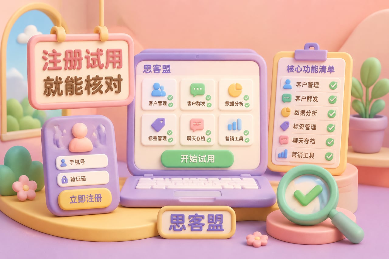注册试用就能核对,核心功能不用等销售示意
