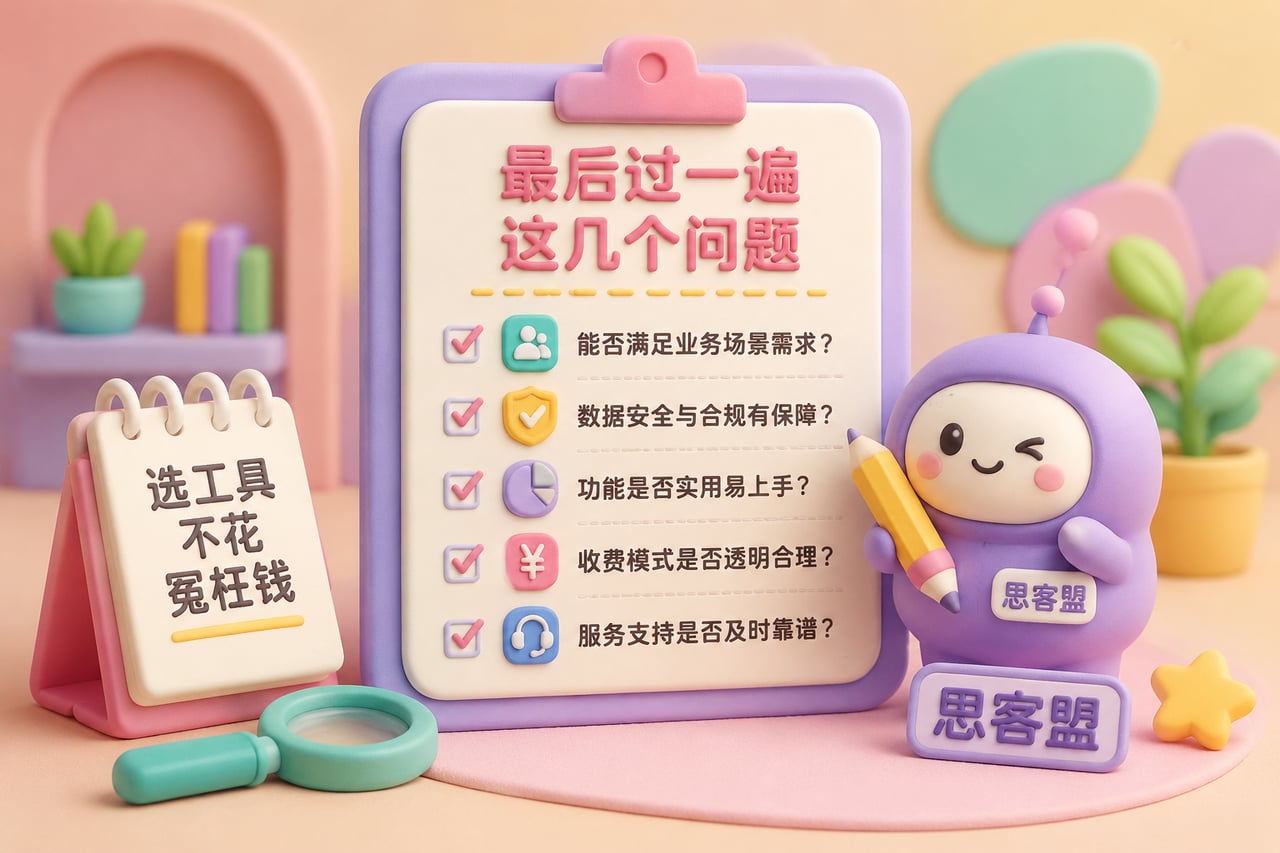 最后过一遍这几个问题,选工具不花冤枉示意