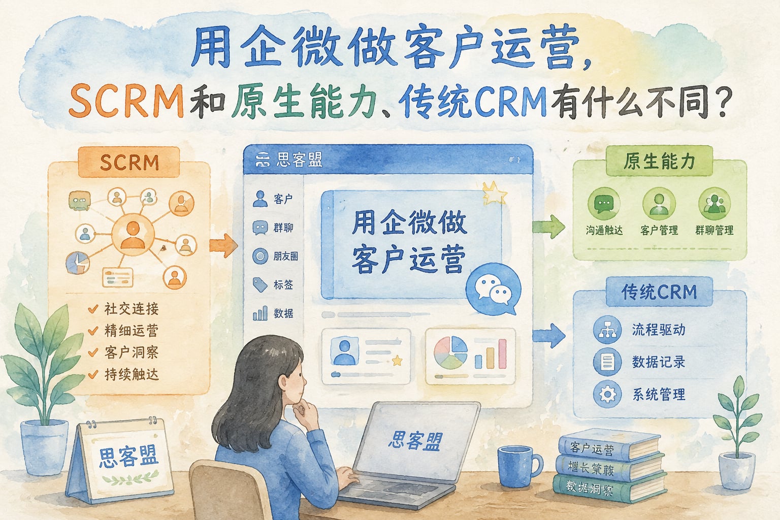 用企微做客户运营，SCRM和原生能力、传统CRM有什么不同？