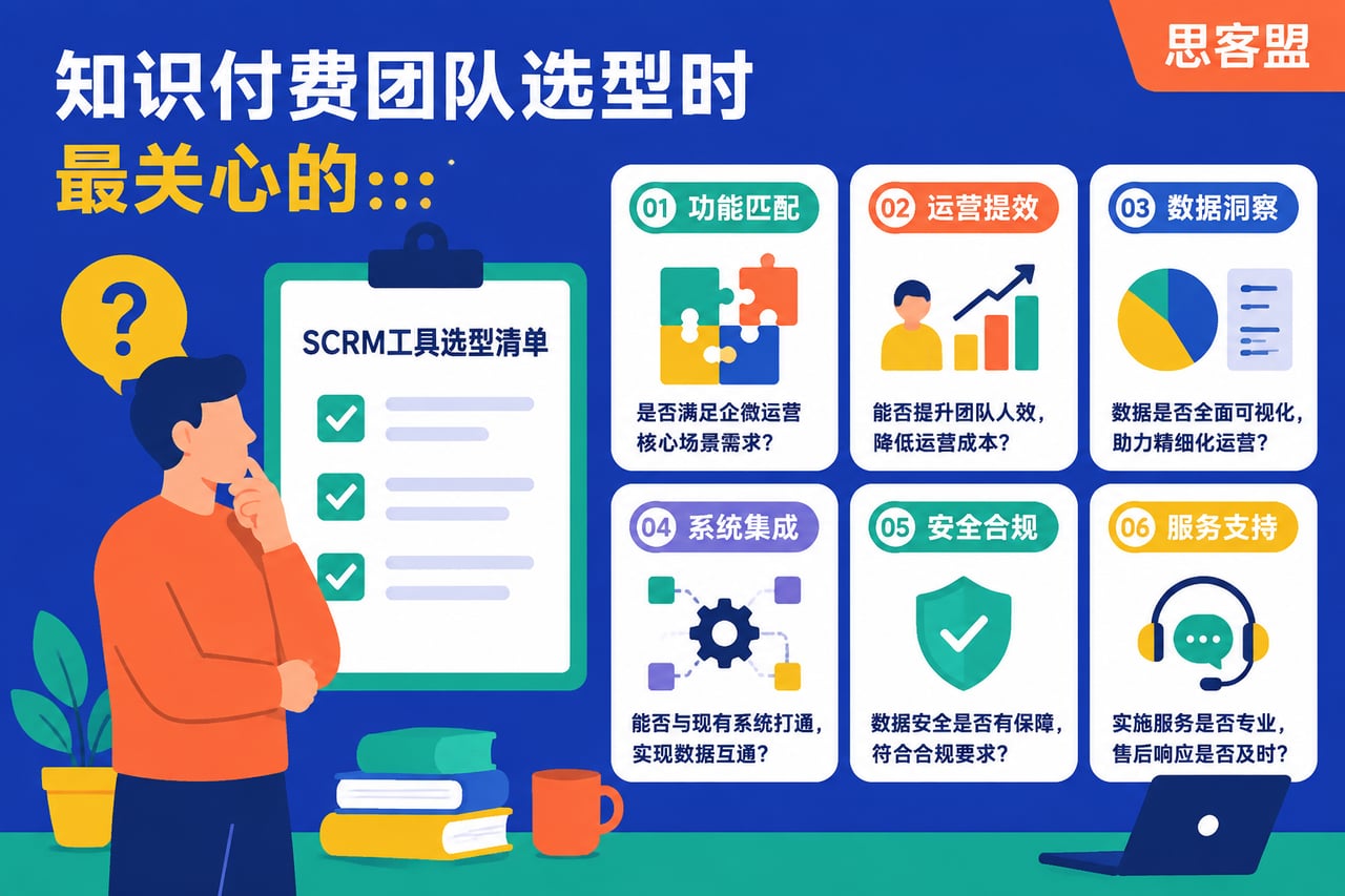 知识付费团队选型时最关心的几个实操问示意