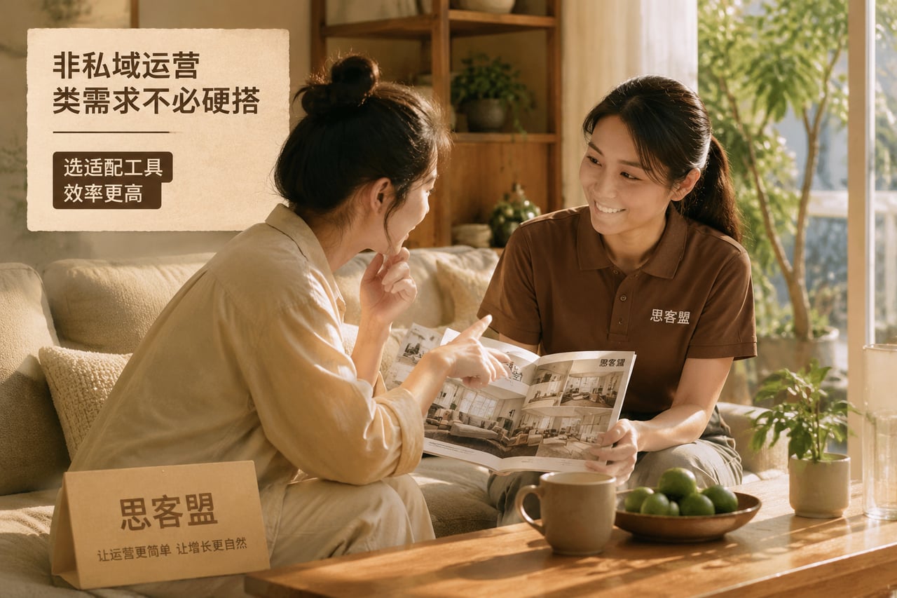 非私域运营类需求不必硬搭,选适配工具示意