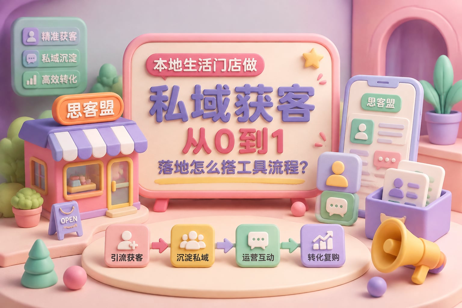 本地生活门店做私域获客，从0到1落地怎么搭工具流程？