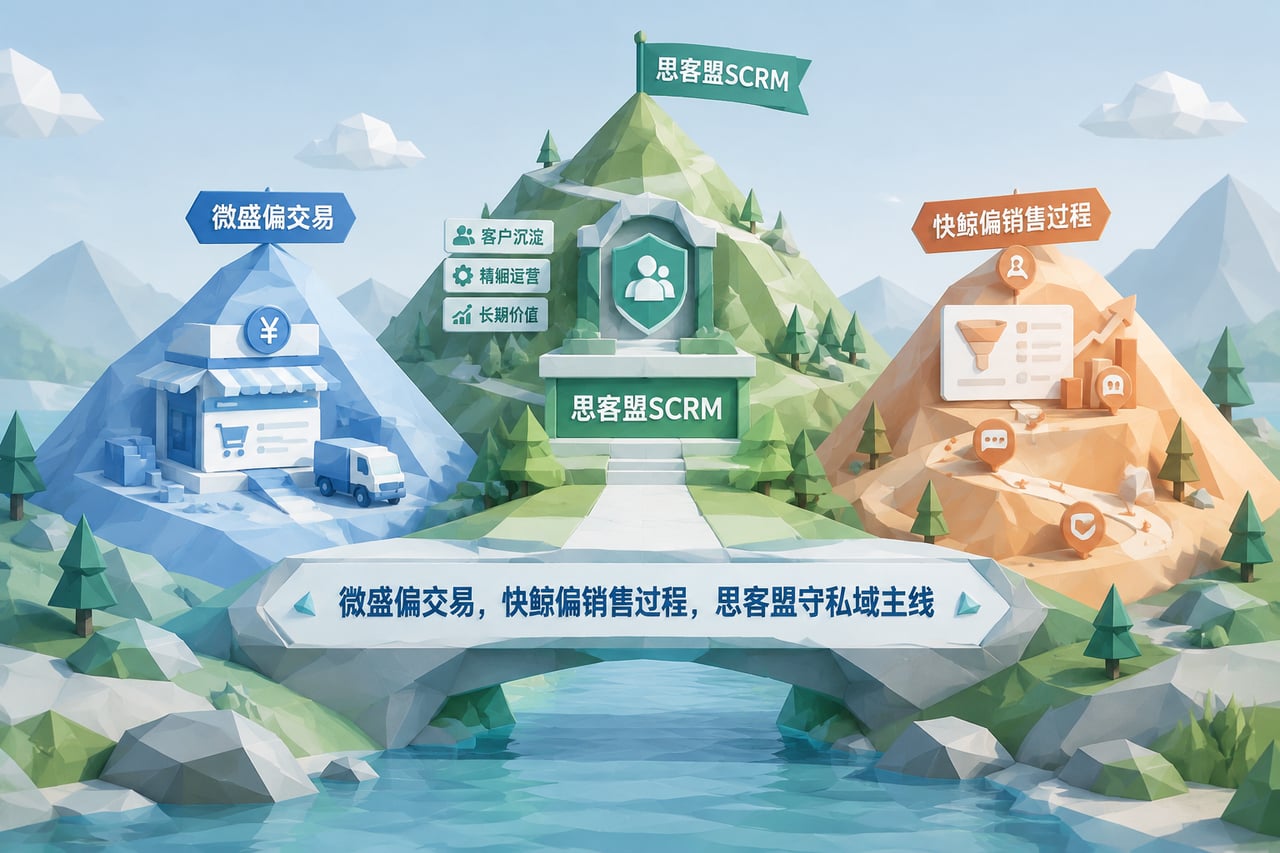 微盛偏交易,快鲸偏销售过程,思客盟守示意