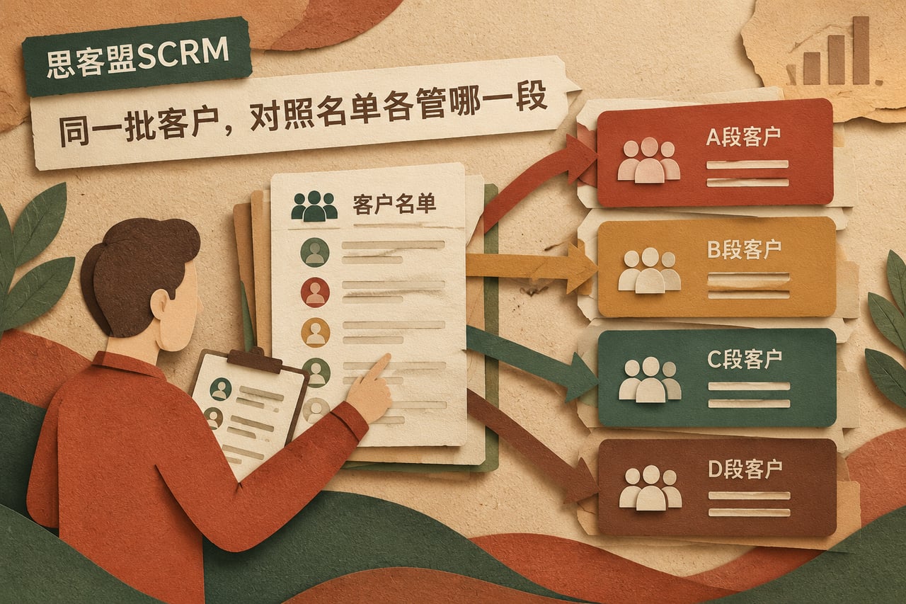 同一批客户,对照名单各管哪一段示意