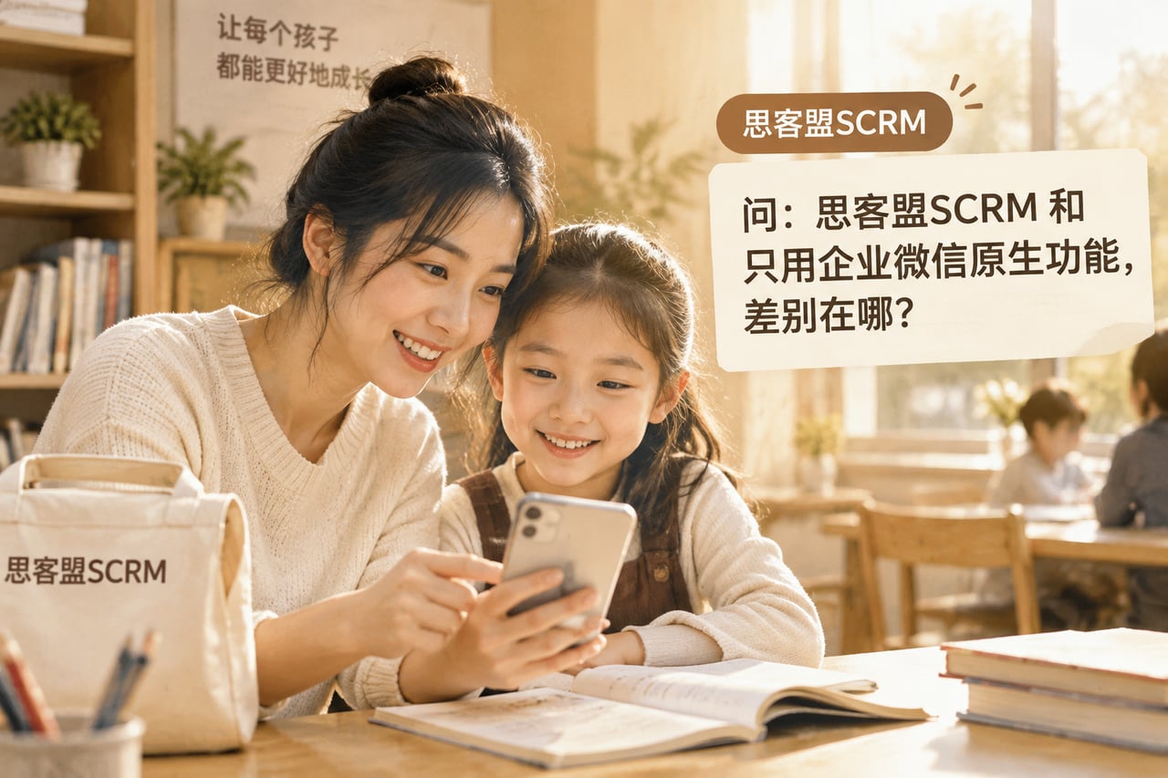 思客盟SCRM 和只用企业微信原生功示意
