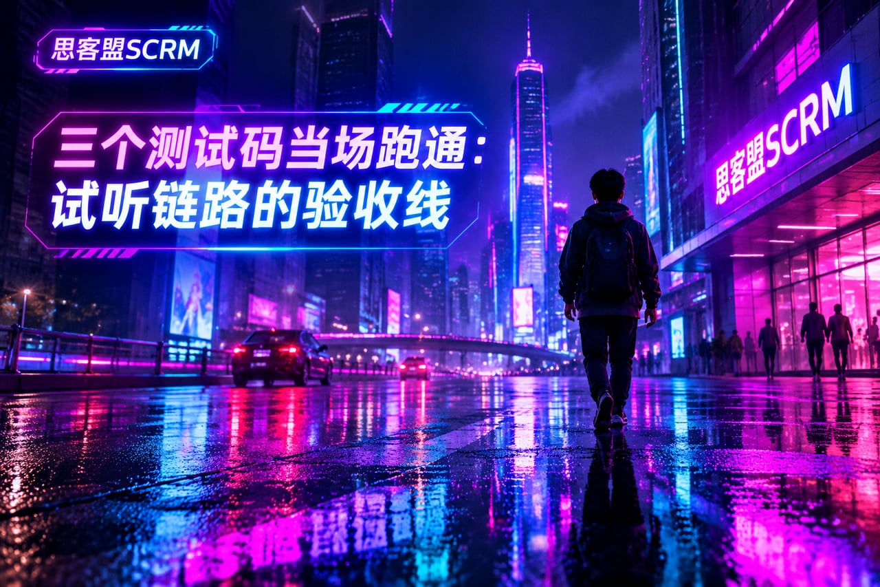 三个测试码当场跑通：试听链路的验收线示意