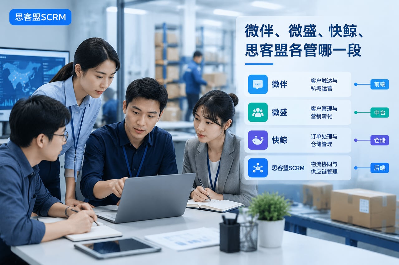 微伴、微盛、快鲸、思客盟各管哪一段示意