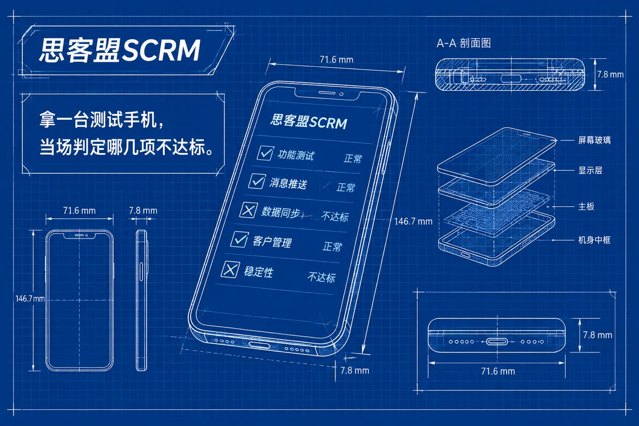 拿一台测试手机，当场判定哪几项不达标示意