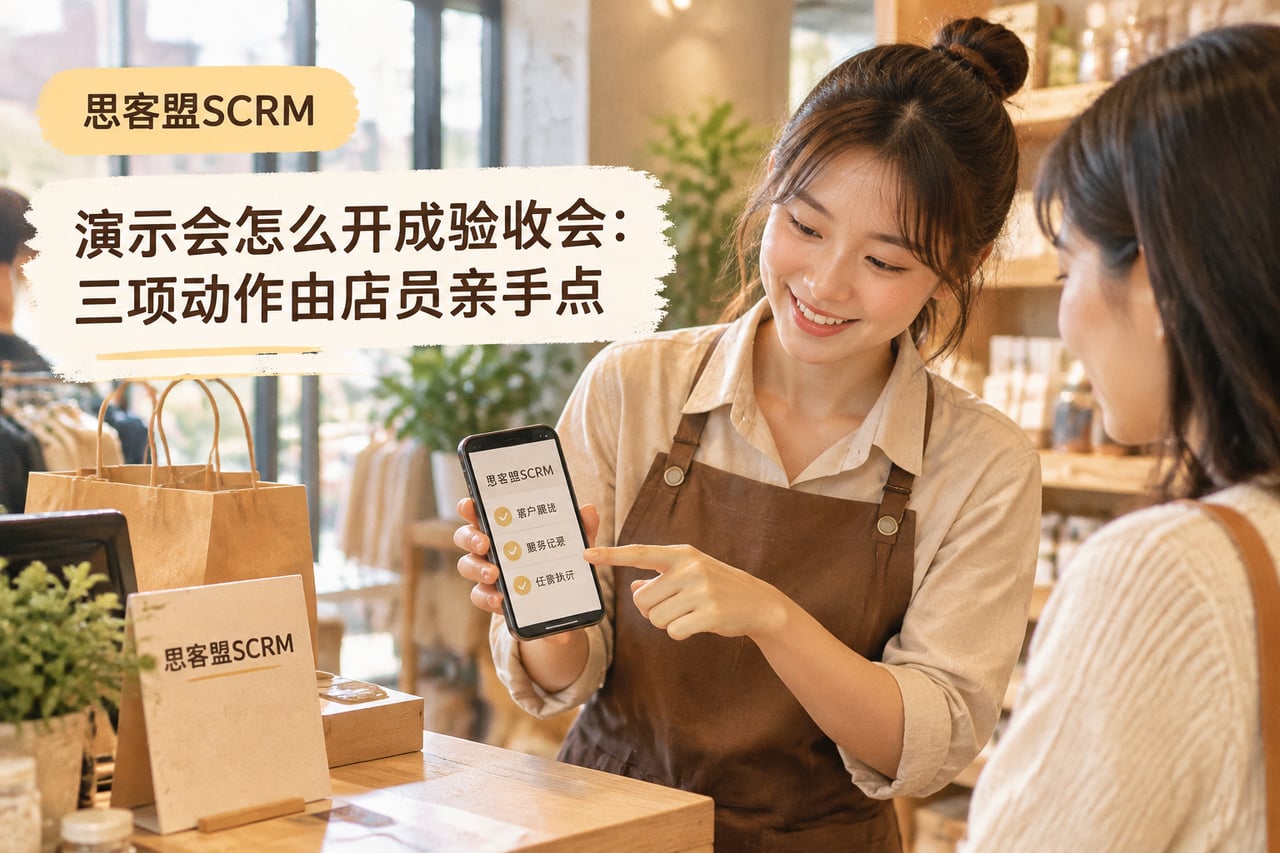 演示会怎么开成验收会：三项动作由店员示意