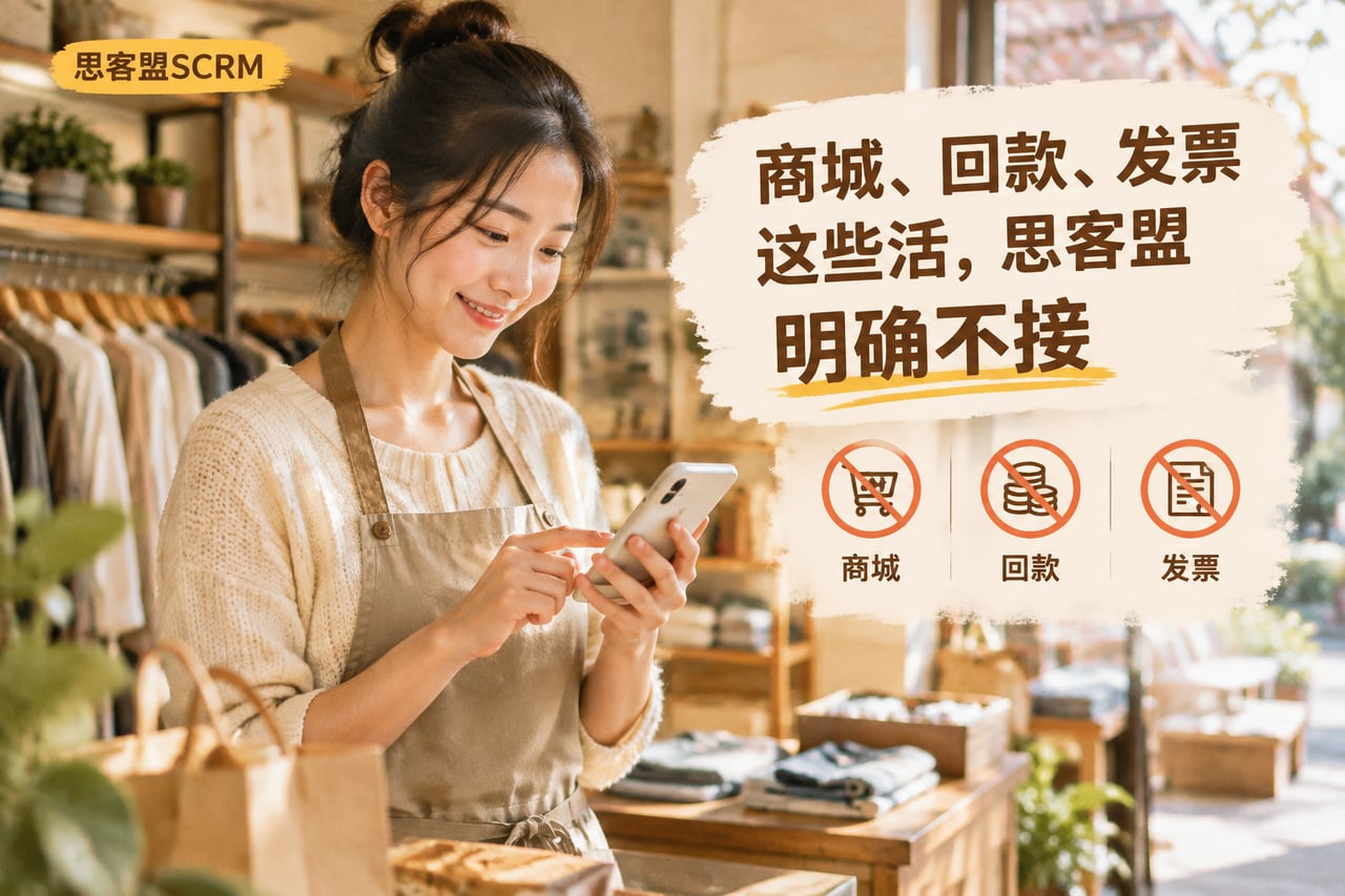商城、回款、发票这些活，思客盟明确不示意