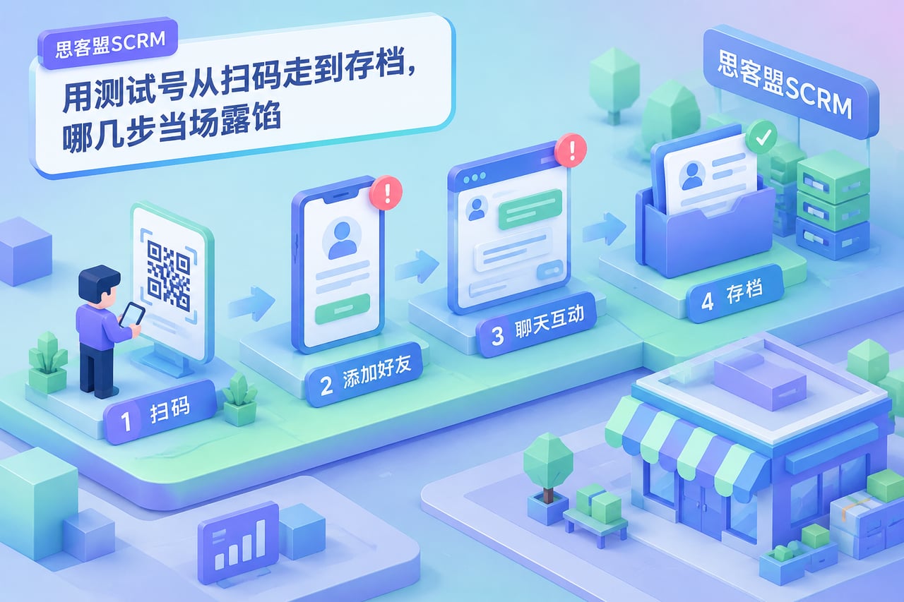 用测试号从扫码走到存档，哪几步当场露示意