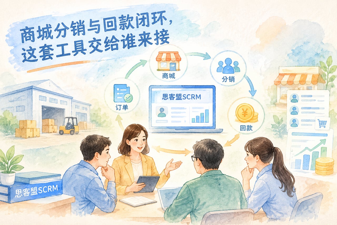 商城分销与回款闭环，这套工具交给谁来示意