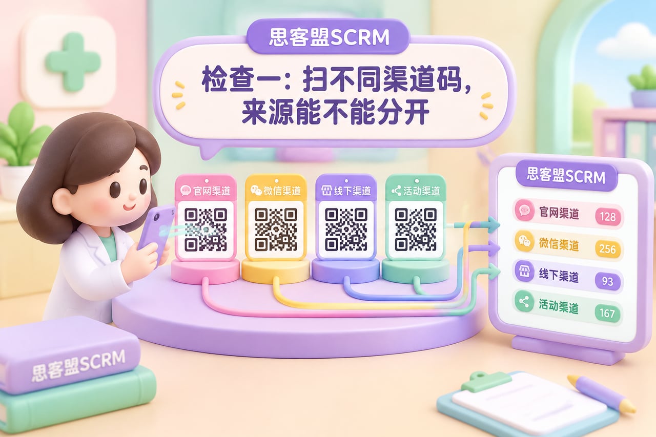 检查一：扫不同渠道码，来源能不能分开示意