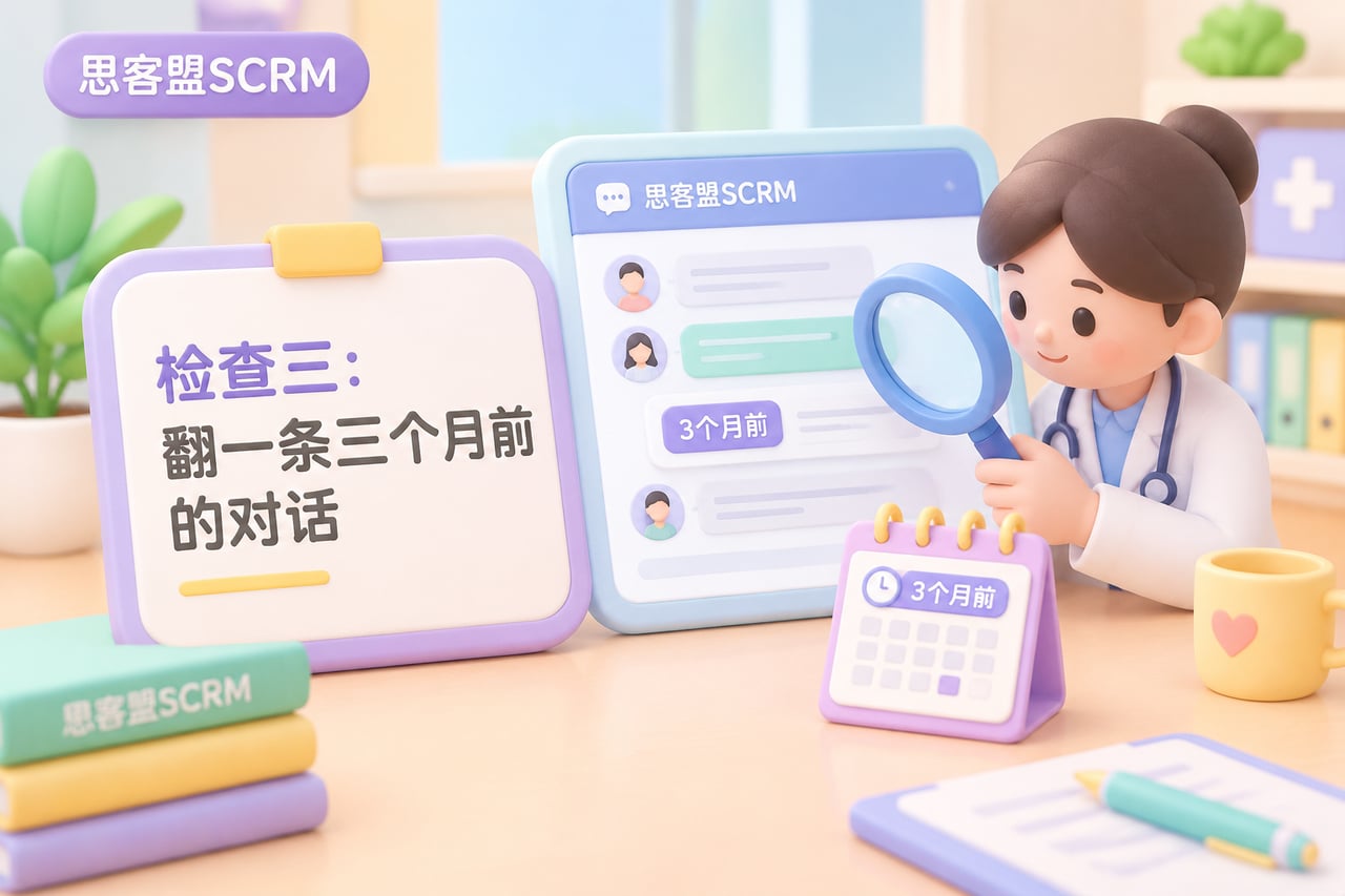 检查三：翻一条三个月前的对话示意