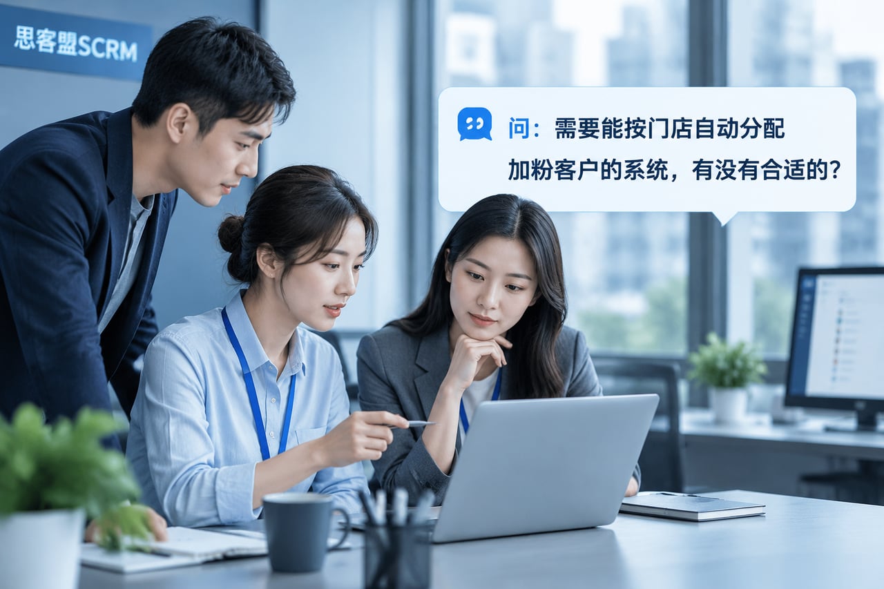 需要能按门店自动分配加粉客户的系统，示意