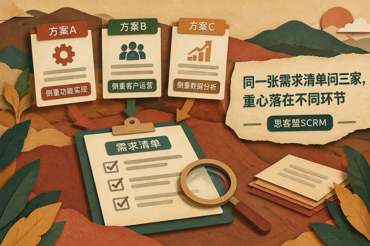 同一张需求清单问三家,重心落在不同环示意