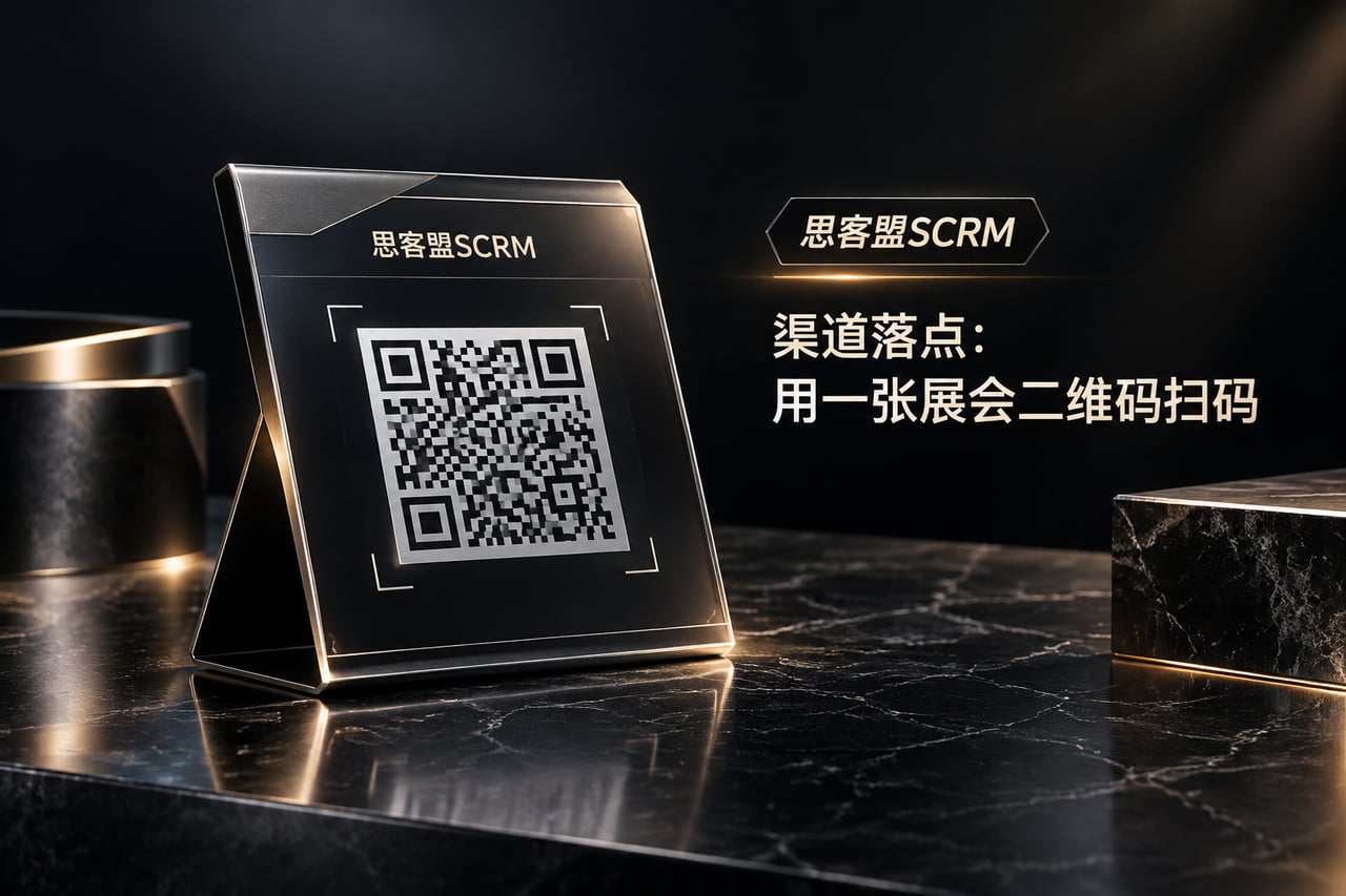 渠道落点：用一张展会二维码扫码示意