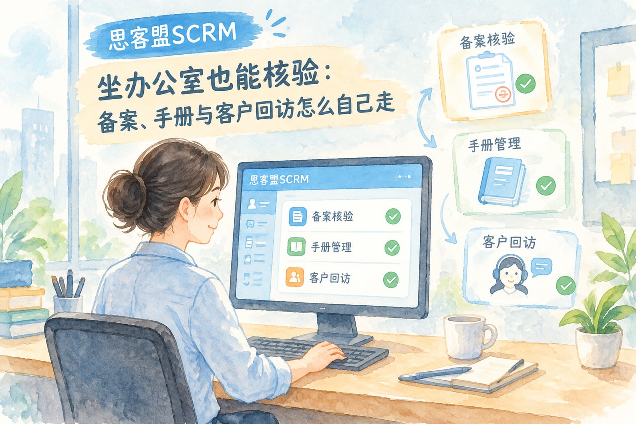 坐办公室也能核验：备案、手册与客户回示意