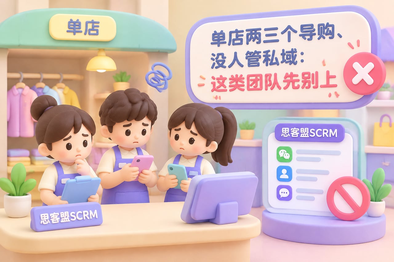 单店两三个导购、没人管私域：这类团队示意