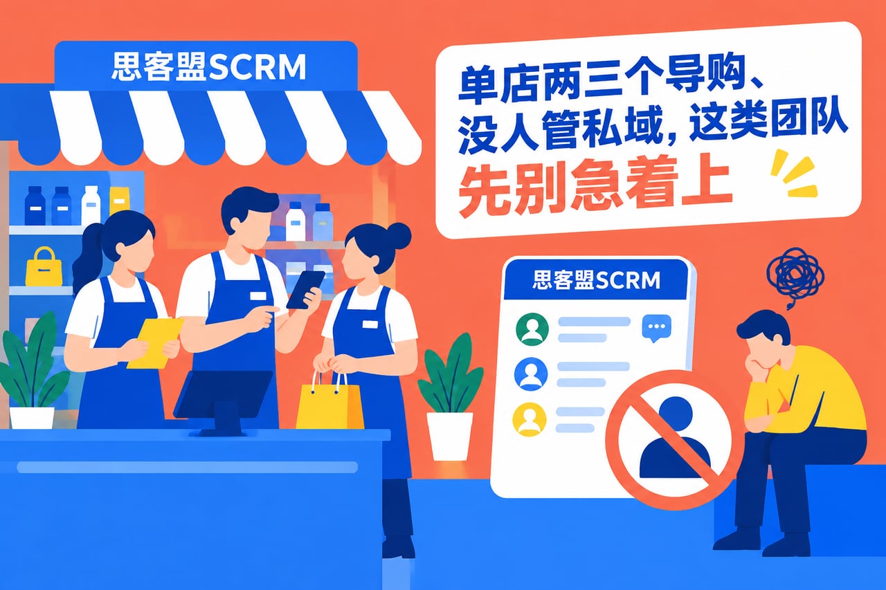 单店两三个导购、没人管私域，这类团队示意