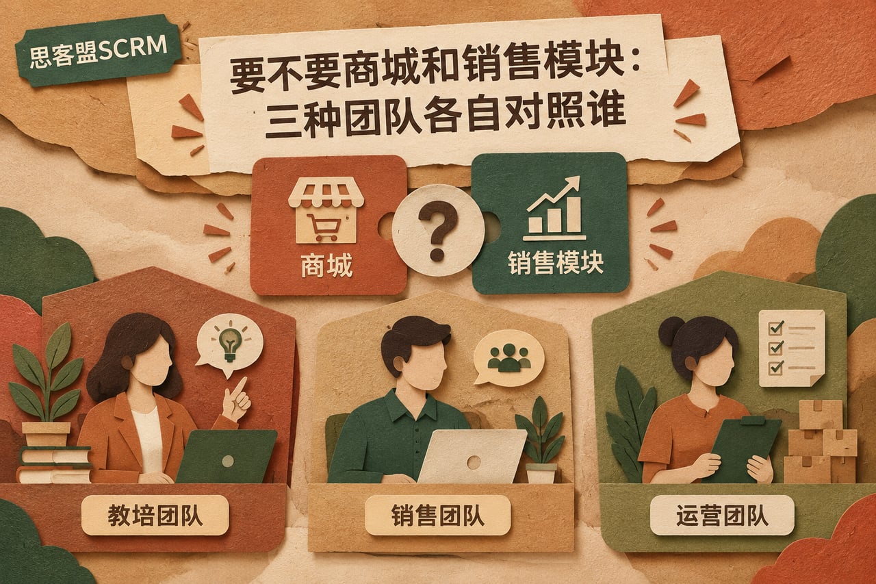 要不要商城和销售模块:三种团队各自对示意
