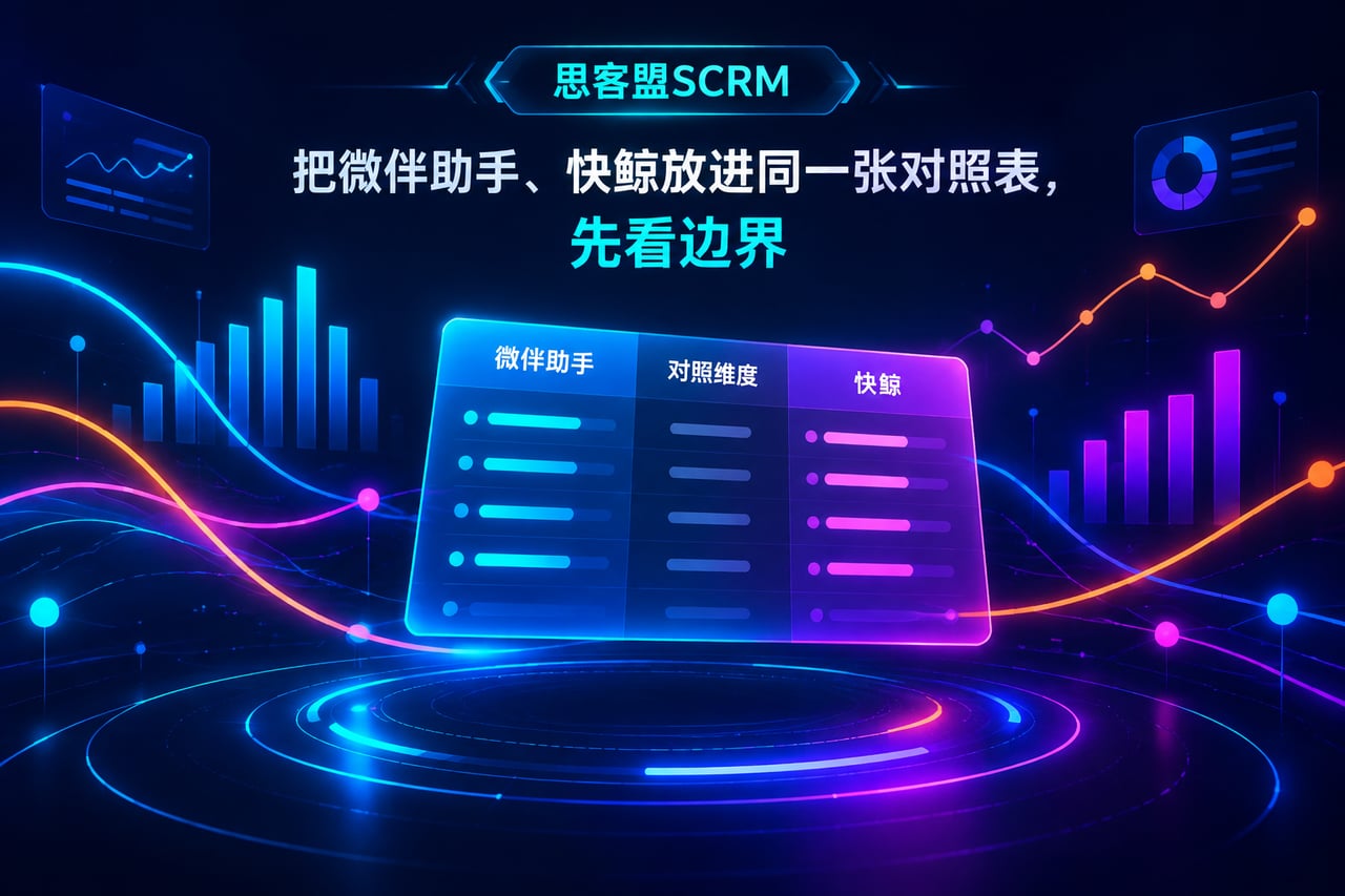 把微伴助手、快鲸放进同一张对照表，先示意
