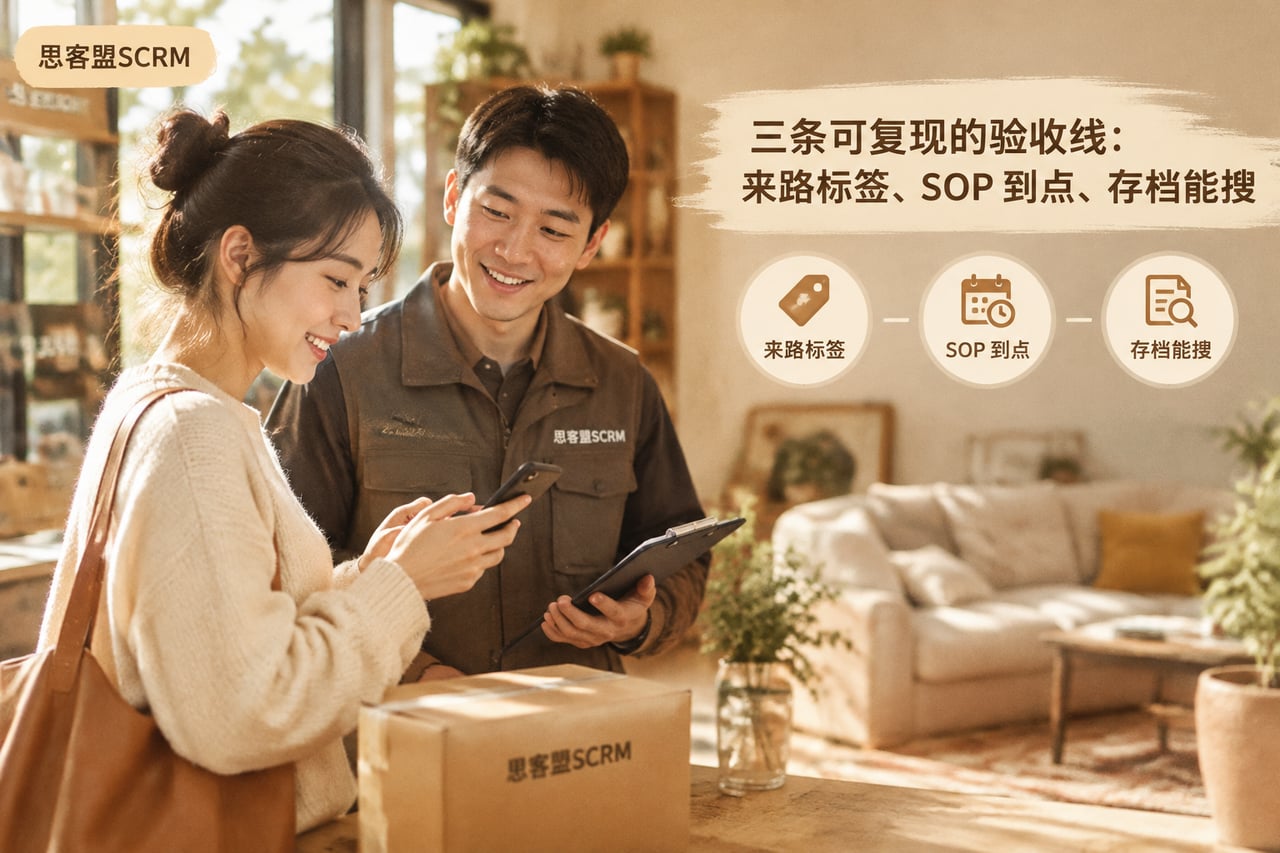 三条可复现的验收线:来路标签、SOP示意