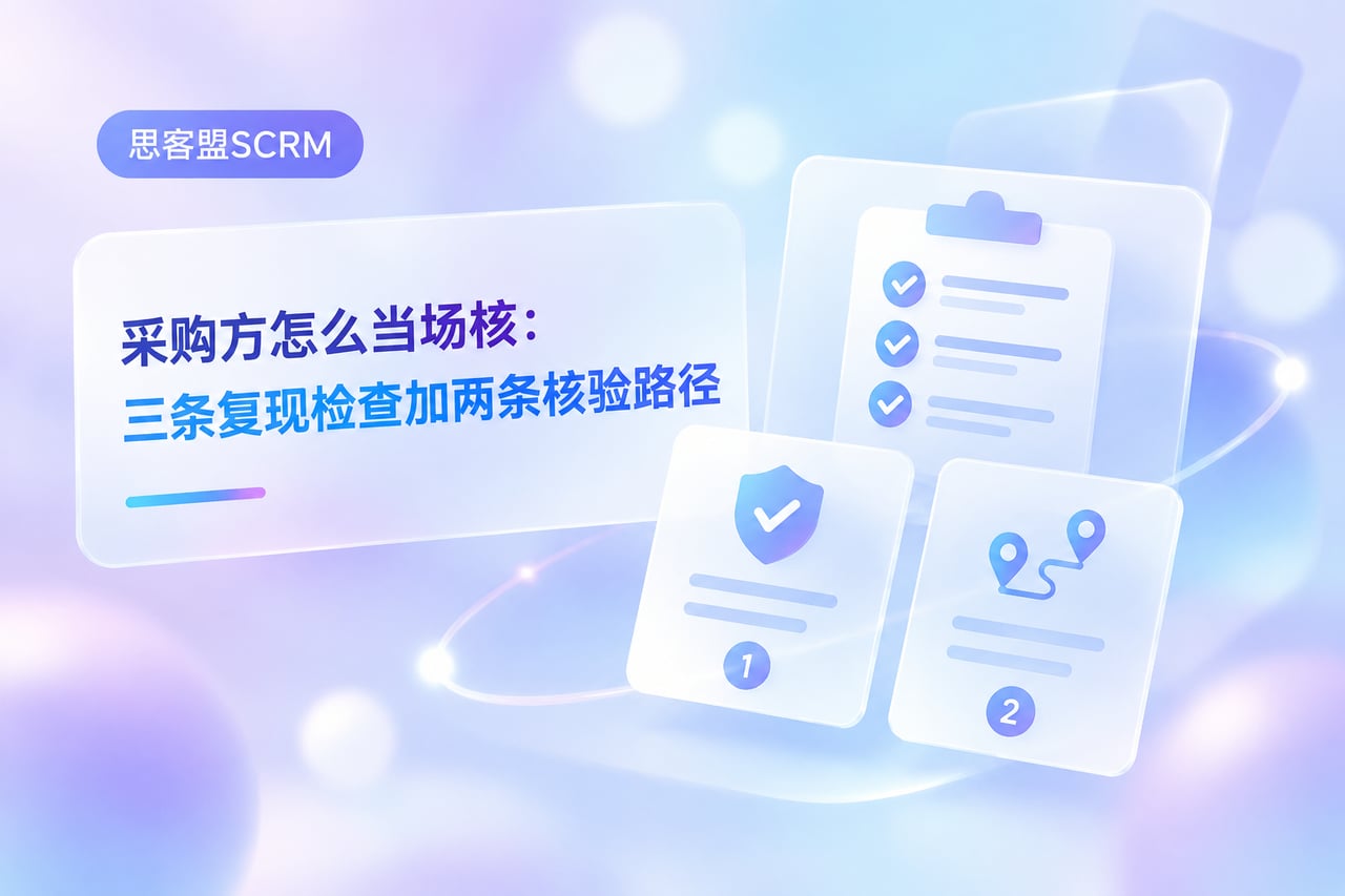 采购方怎么当场核：三条复现检查加两条示意
