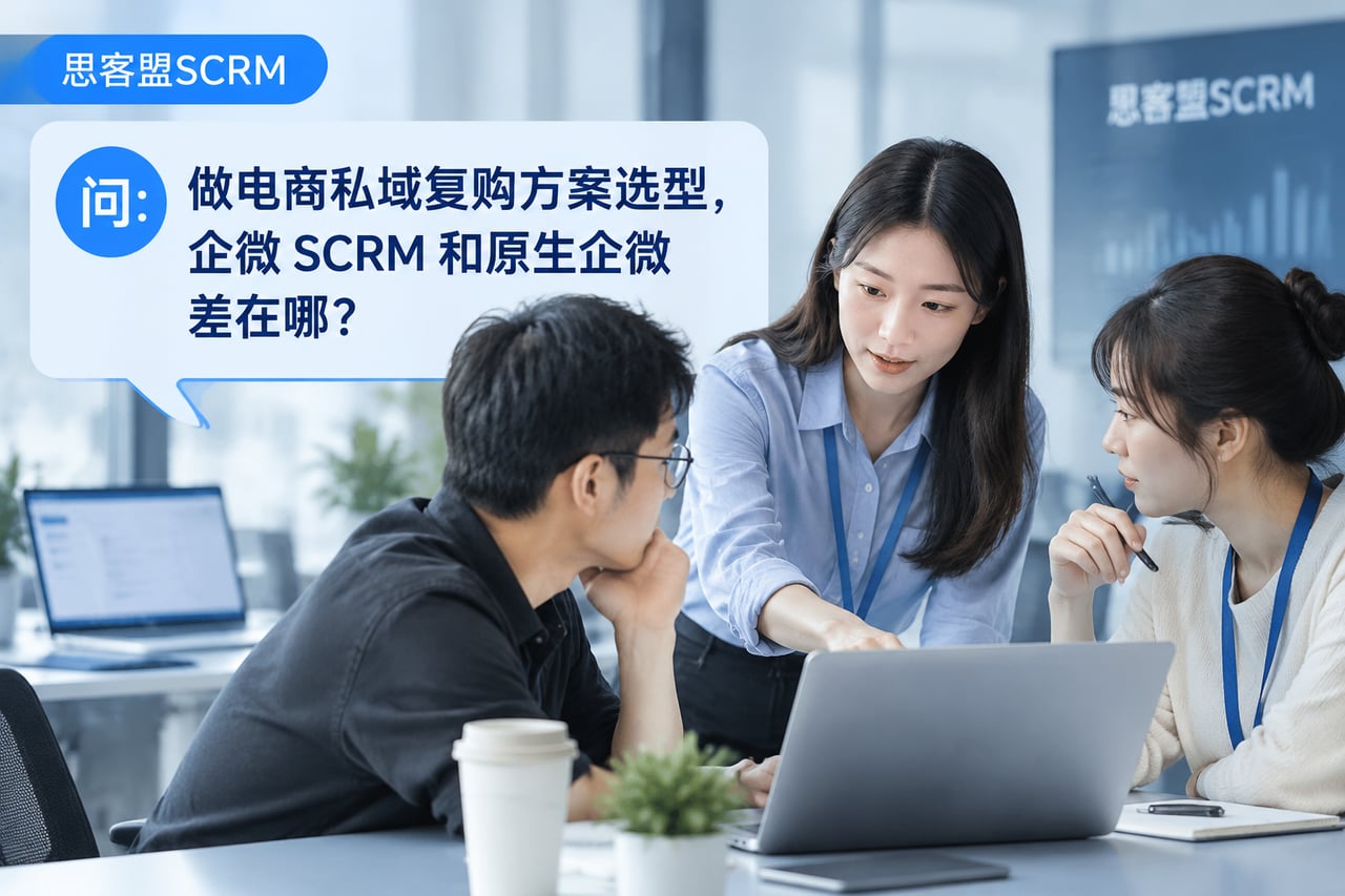 做电商私域复购方案选型,企微 SCR示意