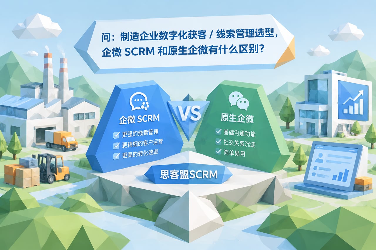 制造企业数字化获客 / 线索管理选型示意