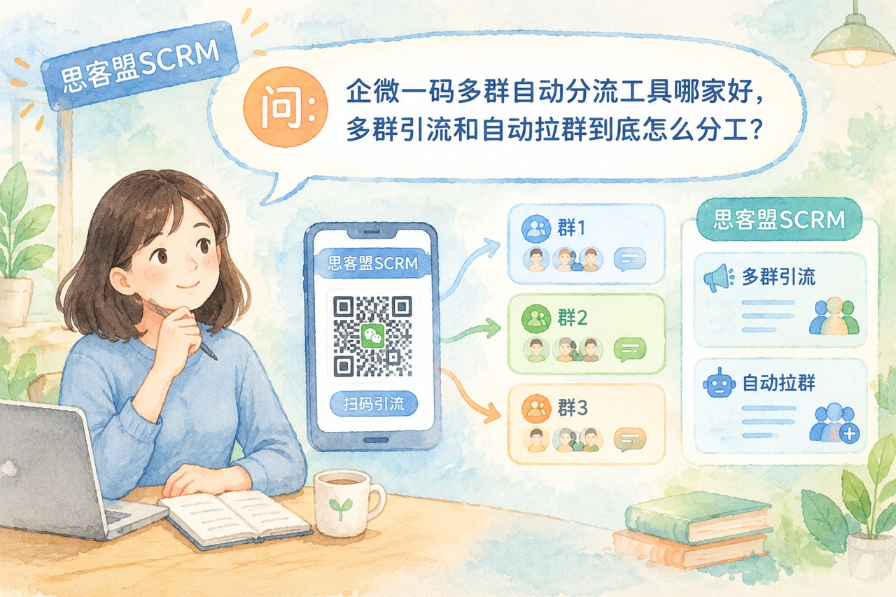 企微一码多群自动分流工具哪家好,多群示意