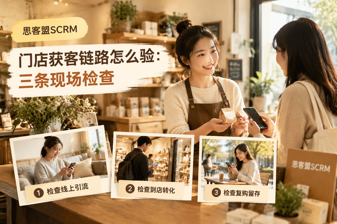 门店获客链路怎么验:三条现场检查示意